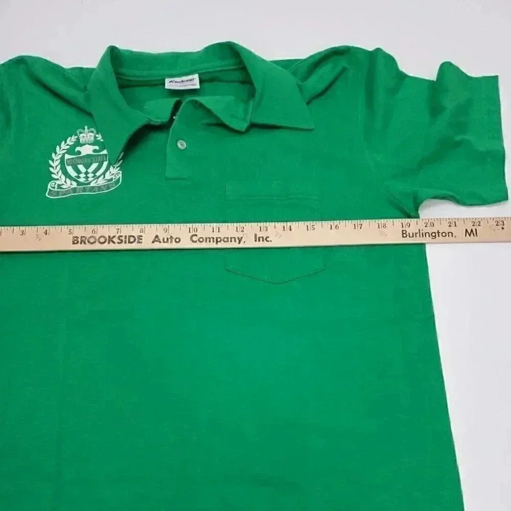 Vintage Michigan State Spartans Polo Shirt Men's Size Large Made in USA - Picture 7 of 8